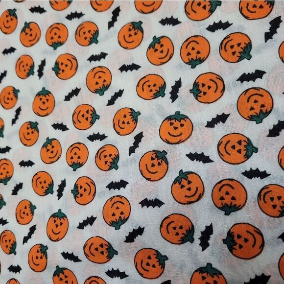 VINTAGE Halloween jack o lantern pumpkin fabric 146" x 45" 4 yards - Picture 1 of 2